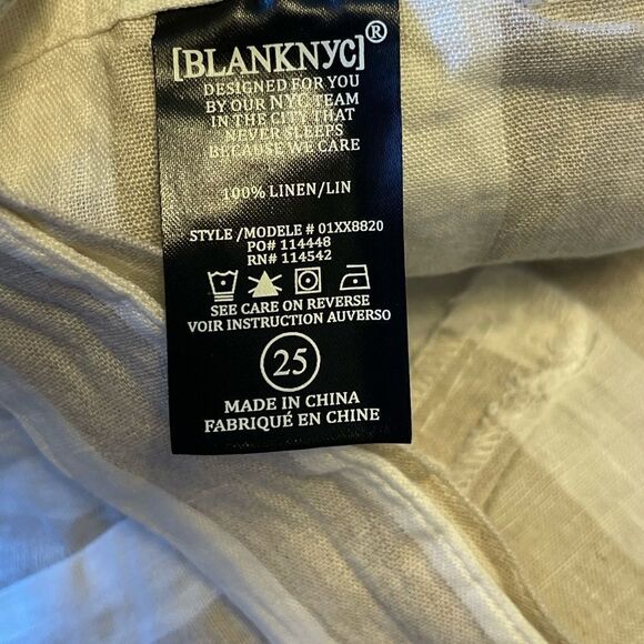 BLANKNYC Belted Striped Linen Shorts.Size 25 - Picture 11 of 14